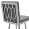 Armen Living Gem 30" Swivel Modern Metal and Gray Faux Leather Bar and Counter Stool LCGEBABSGR30 - alternate 3